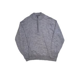 FootJoy FJ 1/4 Zip 100% Wool Golf Sweater Gray Mens Medium